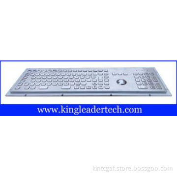 Rugged metal industrial keyboard with trackball, 103 functi